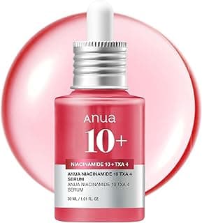 Anua Niacinamide 10 + TXA 4 Serum, Dark Spot Care, Hyaluronic Acid, Tranexamic Acid, Lightweight & Hydrating All-in-One Daily Facial Serum for Glass Skin, Korean Skincare, 1.01 fl.oz