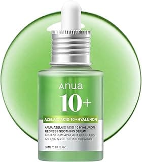 Anua Azelaic Acid 10 Hyaluron Redness Soothing Serum, Facial Serum for Blemish-Prone & Oily-Prone Skin, Lightweight & Hydrating Blemish Care, Hyaluronic Acid, Korean Skincare, 1.01 fl oz.