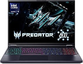 acer Predator Helios Neo 16 AI Gaming Laptop | Intel Core Ultra 9 Processor 275HX | NVIDIA GeForce RTX 5070 Ti | 16" WQXGA 240Hz G-SYNC | 16GB DDR5 | 1TB Gen 4 SSD | Killer Wi-Fi 6E | PHN16-73-92B8