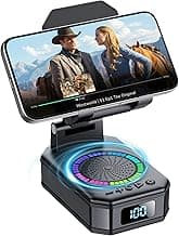 Gifts for Men Women, Cell Phone Stand with Wireless Bluetooth Speaker and Colorful LED Lights, 4-in-1 Multifunctional Phone Holder Support Fast Charging, Adjustable Desktop Stand, Best Gifts