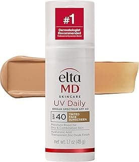 EltaMD UV Daily Tinted SPF 40 Face Sunscreen Moisturizer with Zinc Oxide, Tinted Daily Face Moisturizer with SPF, Sunscreen for Dry Skin,1.7 oz Pump