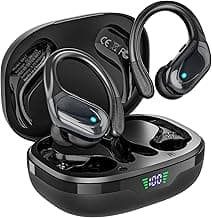 HAOYUYAN Wireless Earbuds, Sports Bluetooth Headphones, Noise Canceling Ear Buds with 80hr Playtime, LED Power Display, IPX7 Waterproof Earphones for Gym/Workout