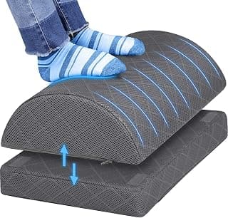 CushZone Foot Rest,Desk & Gaming Accessories,Foot Rest for Under Desk at Work,Comfortable Footrest with 2 Adjustable Heights & Removable Cover, Office Desk Accessories(Gray)