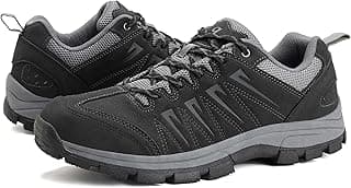 Men's Waterproof Hiking Shoes Leather Comfortable Lightweight Anti-Slip Outdoor Walking Work Sneakers